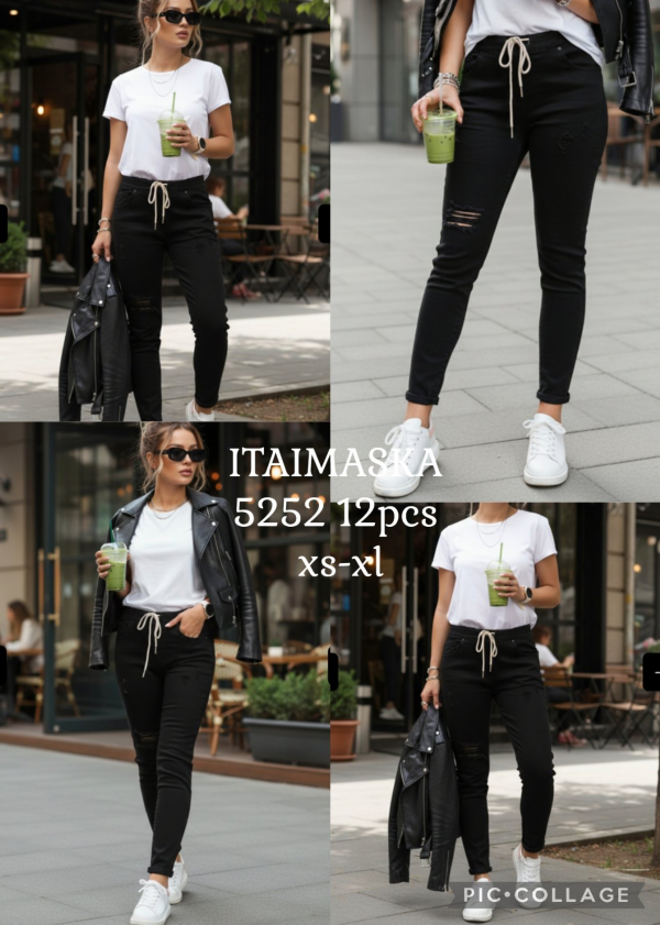 Spodnie damskie jeansy Roz XS-XL, 1 Kolor Paczka 12 szt